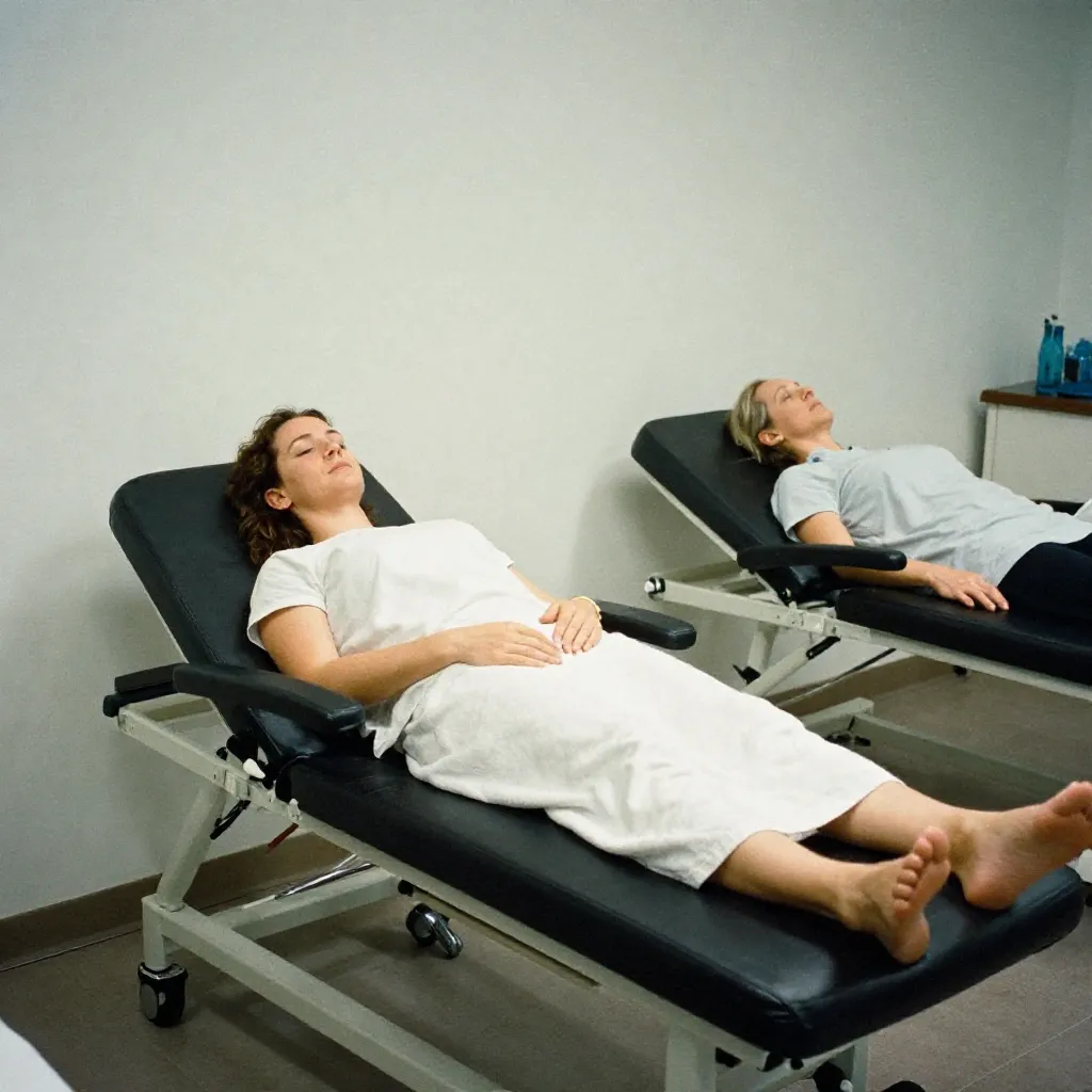 Interior with layered walls and soft indirect lighting