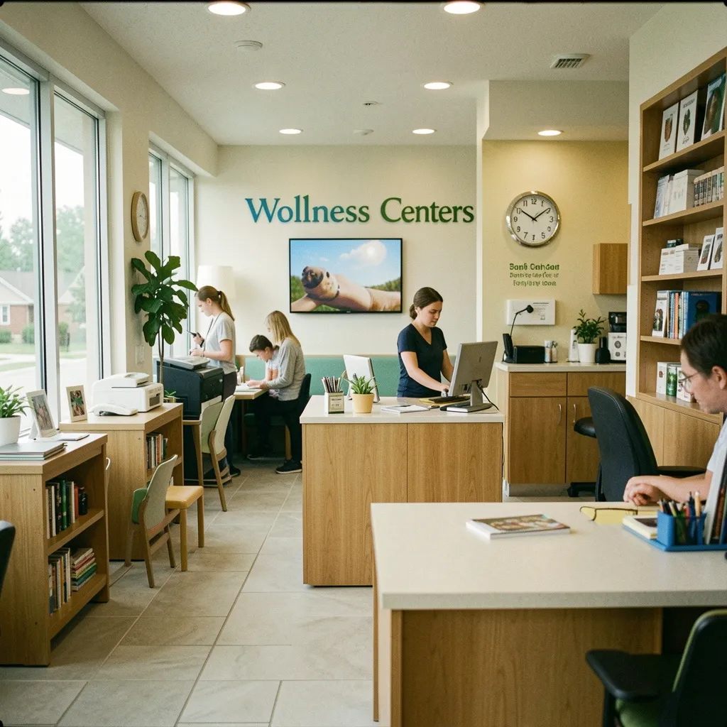 Long hallway with wall lights and clear sight lines